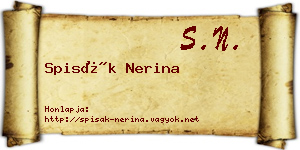 Spisák Nerina névjegykártya